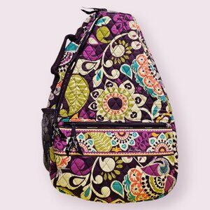 Vera Bradley Plum Crazy Purple Sling Tennis Quilted Backpack